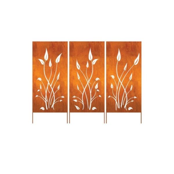 product-open-10d9f76ae130431795b9e573e1ec7ae3-goods Outdoor Privacy Screen (3pcs Set), Outdoor Metal Wall Decoration, Large Metal Wall Sculpture, Wrought Iron Wall Art, Metal Garden Flowers