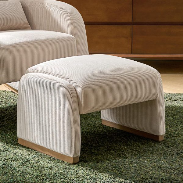 product-open-11ebd95364214f0db6e1f17188783107-goods Modern Corduroy Ottoman with Solid Wood Legs, Foot Stools Ottoman with Versatile Footrest, Extra Seat And Decorative Accent