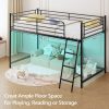 product-open-1243e7d9e1f94bc5846bd94b866e7569-goods Loft Bed for Kids | Heavy-duty Iron Frame, 350LBS Weight Capacity, Space Saving Design for Small Rooms & Low Ceilings, Movable Ladder, - JOYMOR