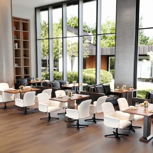 product-open-1278b3c53dd642c0b5f60679238494fa-goods Homy Casa Beige Upholstered Chenille Dining Chair, Side Chair, Swivel Adjustable Height Accent Chair Featuring Padded Arms And Iron Legs, Modern Design Suitable for Cafe, Kitchen, Dining Room, Available in Single Piece Or Sets of 2 Or 4