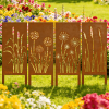 4pcs Rural Reed Dandelion Garden Decoration Screens, Courtyard Decoration, Spring Fence Decoration, Spring Garden Decoration, Outdoor Sculpture Decoration, Garden Privacy Screen