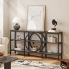 product-open-130bfd93e88d434b90b5cd8685bacdc0-goods Industrial Farmhouse Console Table - Extra Long 66.9 Inch Narrow Sofa Table with 3-Tier Reclaimed Wood Shelves & Sturdy Metal Frame, Space-Saving Storage Cabinet for Entryway, Hallway, Living Room - Easy Assembly, 50lb/Shelf Capacity, Entryway Organizer | Industrial Chic | Elevated Metal Legs