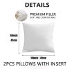 Outdoor Pillows 2pcs Set with InsertWave Pattern Outdoor Cushion (17.72inch) Features a Seamless Design of Wavy Lines in Pastel Colors, Creating a Retro-inspired Aesthetic. Versatile as a Seat or Backrest, Perfect for Patios, Gardens, or Lounges. D