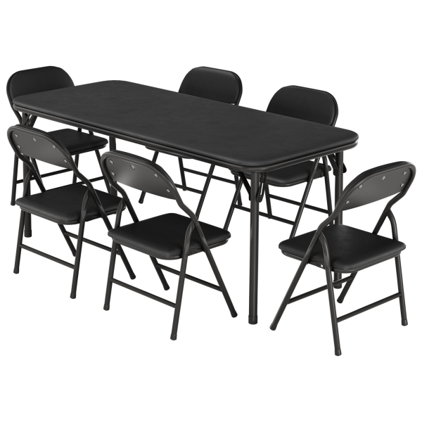 7pcs Outdoor Patio Bistro Set, 7pcs Folding Table and Chairs Set for Cutiess, Cutiess and Cutiess Activity Furniture Ideal for Dining Rooms, Daycares, and Classrooms with Easy Storage for Garden Pub Cafe