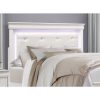 Classic Style Queen Bed with White End, Featuring Button-Tufted Upholstered Headboard And Faux Alligator Patterned Panels