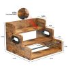 Solid Wood Liquor Bottle Display Shelf, Coffee Syrup Rack Organizer, 3 Step Countertop Liquor Wine Rack, Bar, Liquor Cabinet, Home Bar Shelf Stand for Liquor Whiskey, Spirits, Spice Rack