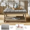 product-open-15098a0451934967b6b1ea5d901f0daa-goods Rectangular Upholstered Coffee Table Ottoman Featuring Spindle Wooden Legs, Tufted Design, And a Solid Wood Storage Shelf for The Living Room