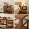 A Bedside Table That Doesn't Require Assembly Bedside Table, Walnut Wood Nightstand, Small Bedside Table with Open Compartment, Tempered Glass Top, Modern End Table for Bedroom & Living Room Furniture