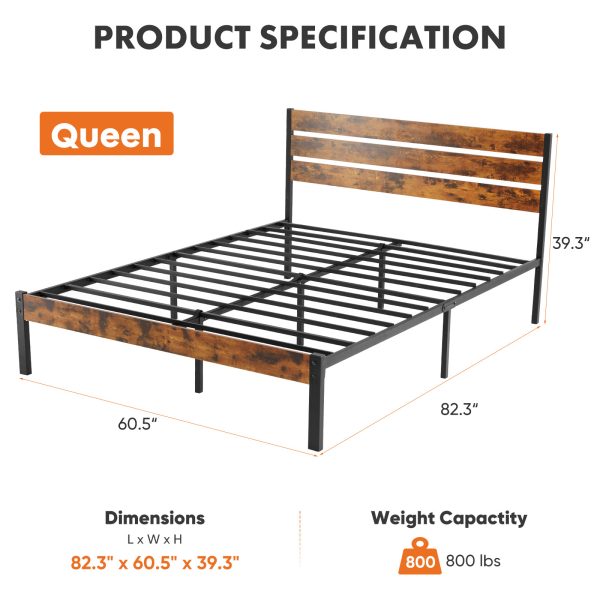 product-open-160c81eac860478ea99491f5e8026362-goods Modern All-Metal Bed Frame with Headboard And Footboard – Tool-Free Assembly, Underbed Storage, No Box Spring – Available in Queen, Full, And Twin Sizes