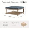 product-open-1621c9330c5f4d7c84e9ddb106ed281e-goods Rectangular Upholstered Coffee Table Ottoman Featuring Spindle Wooden Legs, Tufted Design, And a Solid Wood Storage Shelf for The Living Room