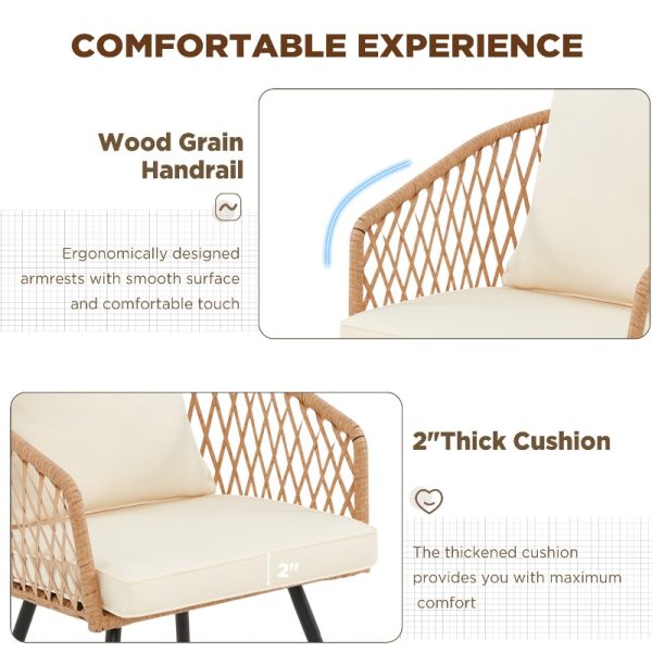 product-open-163e9d08c26847568ffc80008251a5e8-goods Outdoor Dining Set for Seven, Featuring a Rectangular Table with an Umbrella Hole And Six Rattan Chairs, Suitable for All Weather Conditions, Perfect for Your Backyard, Lawn, Or Garden