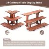 Wooden Display Step Stool 3 Tier Ladder Shelf, Portable, for Retail Countertops, Crafts Exhibition, Farmers Market, Trade Shows, Vendor Booths, Display Stand for Collectibles, Vendor Displays for Craft Shows, Wooden Display Stand