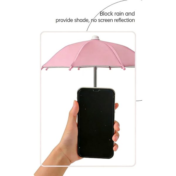 product-open-17f0dc8971394e96867e79bd4c8c99d7-goods 1 Set (Umbrella *1pc And Phone Suction Cup *1pc) New Arrival - Portable Phone Sunshade Folding Umbrella Designed Specifically for Phones, with Suction Cups, Suitable for Beaches, Camping, Photography And Videography
