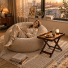 product-open-17f4a9c9c51f4874a94850702daed086-goods Foldable Side Table with Raised Edge Tray, X-Shaped Legs, Multi-Purpose Bedside & Sofa Table for Bedroom Living Room Bay Window