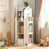 product-open-181f4f2211314c47b65631b282785004-goods 4-Tier Rotating Bookshelf, 360° Display Book Shelf, Floor Standing Bookcase, Children's Bookshelves for Bedroom, Living Room, Study Room ( WHITE Color)