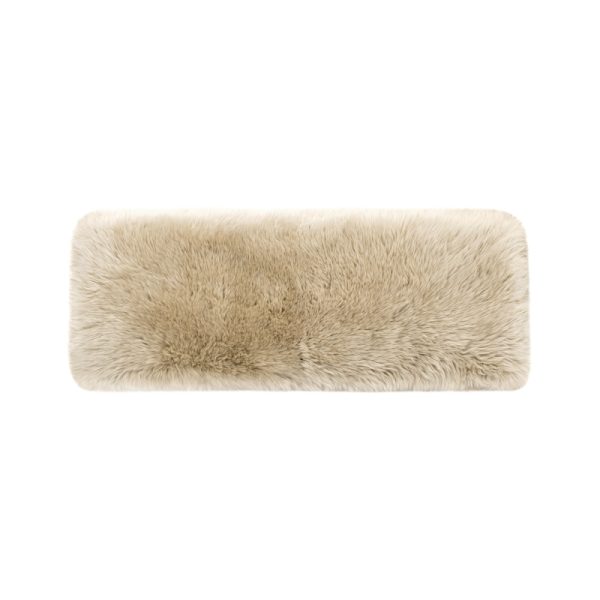 product-open-18f0cf493bfc49ac8b38ed95bdcb709b-goods Leda 49' Retro Natural Blonde Sheepskin Fur Bench - Genuine Fur Rectangular Accent Suitable for, Entryway,, Minimalist Scandinavian & Decor, Furniture