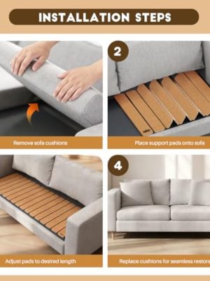 Heavy Duty Couch Cushion Support Board for Sagging Sofas, 21. 7''x54'' Thick Solid Wood Sofa Support Board to Fix Sinking S, Wooden Support Board to Sagging Spring Sofa