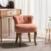 product-open-191df7fd8e4249e6885e0b51a2d21c82-goods Navy Velvet Vanity Stool with Low Back - Modern Upholstered Makeup Chair with Solid Wood Legs, Assembly Compact Dressing Table Chair Suitable for Women & Girls, Bedroom, Living Room, Dressing Table - Stylish Chair