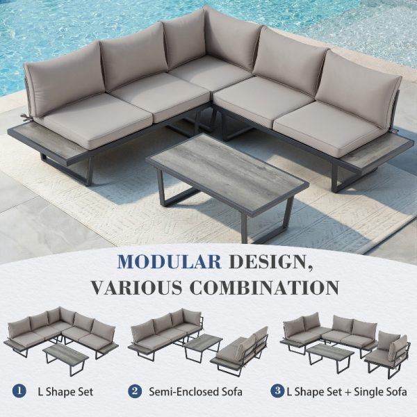 product-open-197db4487f4b41af973a909668334002-goods 4pcs Outdoor Conversation Set with Coffee Table, Outdoor Patio Furniture for Garden, Balcony, Poolside, Courtyard & Backyard, Weather-Resistant