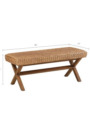 Lightweight and Durable Outdoor Bench for Patio or Garden - Rustic Brown - Easy Assembly Weather-Resistant Design 60-Inch Length, Easy to Assemble