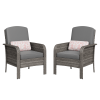[Outdoor Wicker Chairs] Outdoor Wicker Chairs Set of 2, High Back Rattan Patio Chairs with Comfy Cushion, All-Weather Outside Club Chairs for Balcony Deck Garden