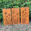 4pcs Rural Reed Dandelion Garden Decoration Screens, Courtyard Decoration, Spring Fence Decoration, Spring Garden Decoration, Outdoor Sculpture Decoration, Garden Privacy Screen