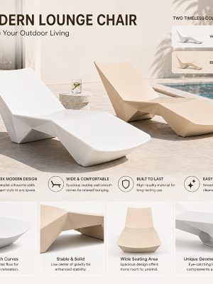 Designer In-Pool Chaise Lounge Chair, Modern Ergonomic S-Shaped Pool Lounger, Heavy-Duty UV And Waterproof Outdoor Recliner with Sand-Fill Weight Box And Drainage System, for Poolside, Patio And Shallow Water