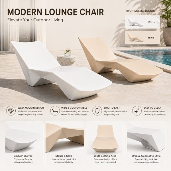 product-open-1b84e70491254427b20e85ffa2998fdb-goods Designer In-Pool Chaise Lounge Chair, Modern Ergonomic S-Shaped Pool Lounger, Heavy-Duty UV And Waterproof Outdoor Recliner with Sand-Fill Weight Box And Drainage System, for Poolside, Patio And Shallow Water