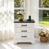 product-open-1b95f3d039594b46891c0021cbbf5db5-goods Large 24-inch Modern Farmhouse Nightstand with 3 Drawers - Rustic Bedside Table Suitable for Bedroom & Living Room, Space-Saving End Table with Ample Storage,, Assembly, Multicolor for Small Spaces (Assembly)