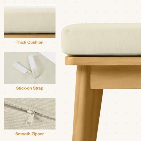 product-open-1c4e84c062c64a74931670920c8dd9dd-goods Stylish Outdoor Bench with Soft Cushion, Premium Acacia Wood, Perfect for Patio, Garden, or Yard, Chic Beige Finish