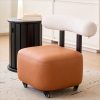 Entryway Shoe Changing Stool with Smooth Rolling Wheels, Sturdy Wooden Frame And Non-Slip Rubber Feet, Multifunctional Design for Putting on Shoes, Quick Changing, Temporary Seating And Small Item Organization, Ideal for Entryway, Living Room