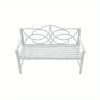 Outdoor Heavy-Duty White Iron-Look Steel Garden Bench with Backrest & Armrests - 2-3 Seater Slatted Park Bench, White Metal Frame for Patio, Porch, Balcony, Yard - Durable Low-Maintenance Furniture (No Wood), Garden Seat, Garden Bench Seat, Benches For Outside, Garden Furniture, Balcony Furniture, Patio Furniture, Bench Seating, Patio Bench, Bench Seat Indoor, Outside Bench