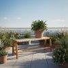 product-open-1c9d29e917c04dbf9255ae5f9bf5687c-goods 47-Inch Teak Outdoor Bench, Backless Wooden Dining Seat with Woven Fabric, Sturdy Wood Legs, Suitable for Indoor/Outdoor Use in Porch, Backyard, Deck, Or Entryway