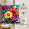 4pcs Set Vibrant Floral Print Outdoor Patio Sofa Cushions - Zippered Design, Machine Washable, Suitable for Summer Leisure and Seaside Decor, Outdoor Sofa Accessories | Vibrant Sofa Accents | Durable Outdoor Fabric