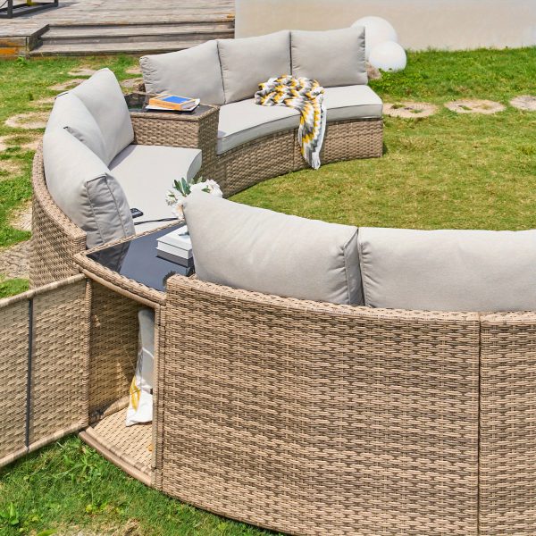 product-open-1e001b70240b4e159b9aca4026b98b43-goods Patio Furniture Set 3-Seater/9-Seater Half Moon Sectional Outdoor Sofa with Cushions And Wedge Table for Patio Pool Balcony