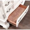 product-open-1e1bdd8210be4dc897f66c728bd48884-goods Luxury White 1pc Dresser Dovetail Drawers Genuine Marble Top Bronze Round Knob and Hanging Pulls BedroomEasy to Install Storage Unit Ready to Use Out of Box