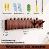 Modern Walnut Wooden, with 4/6/8/10/12 Hooks, Coat Rack, Hooks, Wall Mounted, Accordion, Entryway, Bedroom, Bathroom, Solid Wood, Smooth Polishing, Stable Adhere, Holds 22 Lbs, Floating Shelves