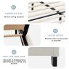 product-open-1ec10461b09446f0a3d2345f43907b7d-goods Twin Size Bed Frame with 49. 21"High Back Upholstered Headboard and 27. 17" High Footboard, Teddy Velvet, 12 Slat Support, Solid Wood Feet, No Box Spring Needed White