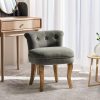 product-open-1ec20112b578470ea8bc6e0de07ff1a3-goods Navy Velvet Vanity Stool with Low Back - Modern Upholstered Makeup Chair with Solid Wood Legs, Assembly Compact Dressing Table Chair Suitable for Women & Girls, Bedroom, Living Room, Dressing Table - Stylish Chair