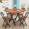 product-open-2024-03-18-1710747080727-81f4c9177af148dc9f0e2bcda6df1c96-goods 1pc Folding Metal Chair with Backrest, Compact Portable Design for Household, Computer Seating, Space-Saving Black Frame with Wood End, Ideal Home Supplies