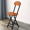 product-open-2024-03-18-1710747081220-b5cdbd07239c42f186901bff32238512-goods 1pc Folding Metal Chair with Backrest, Compact Portable Design for Household, Computer Seating, Space-Saving Black Frame with Wood End, Ideal Home Supplies