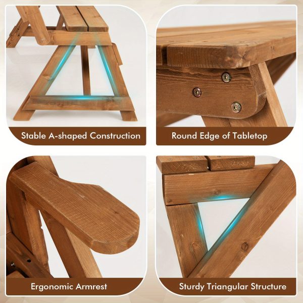 product-open-2024-05-15-1715753605564-5f309747db1e4231a9f7e73602acf568-goods Lifezeal 2-In-1 Convertible Wooden Picnic Table And Bench with an Umbrella Opening