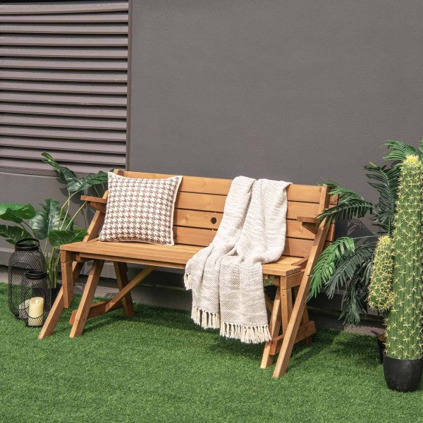 product-open-2024-05-15-1715753605760-a7c45938ed0a481c9c6f884958081e3c-goods Lifezeal 2-In-1 Convertible Wooden Picnic Table And Bench with an Umbrella Opening