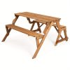 product-open-2024-05-15-1715753606674-2c7b7f6ddbf04856a8f6bacd8f61a9d5-goods Lifezeal 2-In-1 Convertible Wooden Picnic Table And Bench with an Umbrella Opening