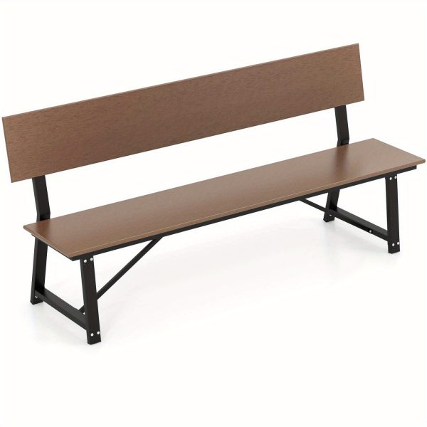 product-open-2024-05-30-1717074828150-e87742a0744c49f2814eab9ba52a6b4e-goods-1 Homasis 72" Patio 4-Person Bench w/All-Weather HDPE Seat & Back Heavy-Duty Metal Support