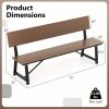 product-open-2024-05-30-1717074830601-a7a5b945568b40adbea82d38a58df1f0-goods Homasis 72" Patio 4-Person Bench w/All-Weather HDPE Seat & Back Heavy-Duty Metal Support