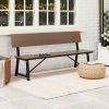 product-open-2024-05-30-1717074831485-0226152721be4a969c1ad304f017214b-goods Homasis 72" Patio 4-Person Bench w/All-Weather HDPE Seat & Back Heavy-Duty Metal Support