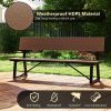 product-open-2024-05-30-1717074831681-f999e65d2907453e8eb5deff332c2ef6-goods-1 Homasis 72" Patio 4-Person Bench w/All-Weather HDPE Seat & Back Heavy-Duty Metal Support