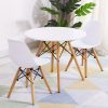 Kids Mid-Century Modern Dining Table Set Round Table with 2 Armless Chairs White