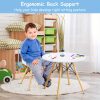 Kids Mid-Century Modern Dining Table Set Round Table with 2 Armless Chairs White